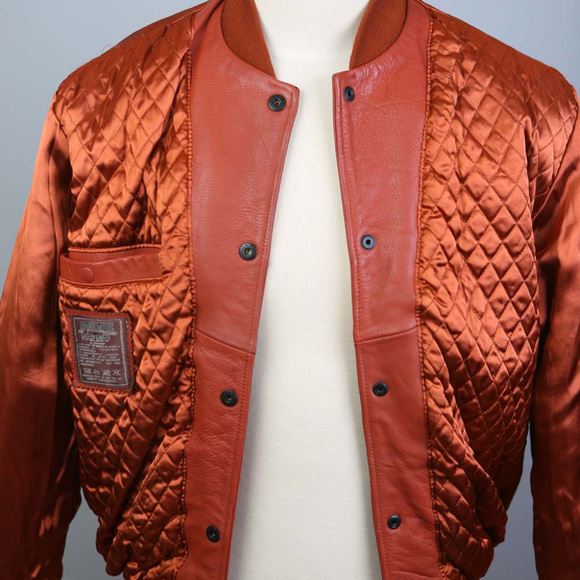 NAF NAF France Men's Leather Jacket VTG L RARE - Picture 6 of 8